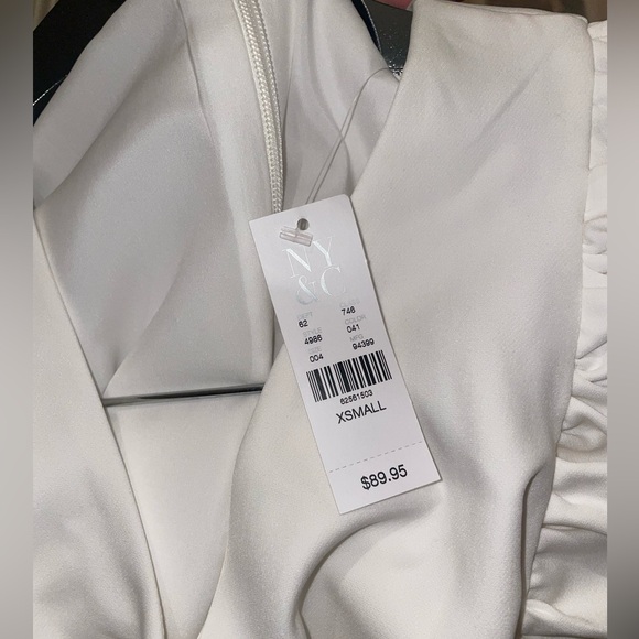 New York and company white jumpsuit. Very good for formal events! Never worn! - Picture 3 of 5